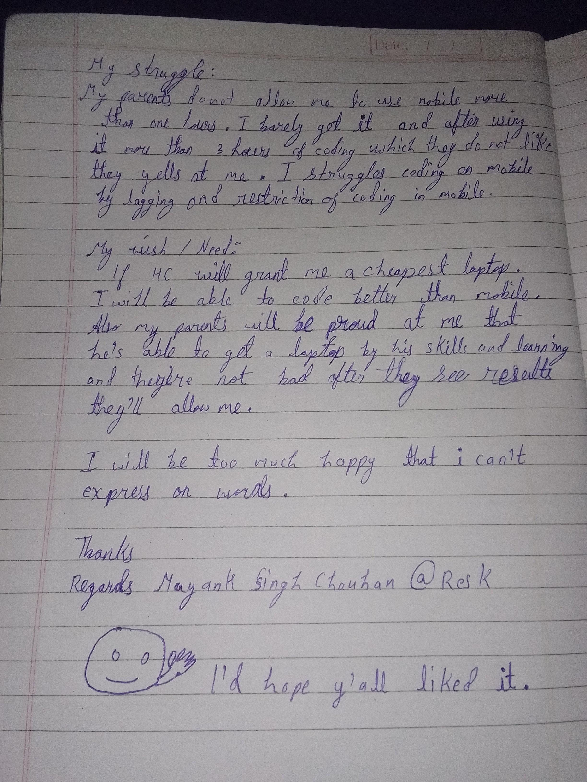 My story letter
